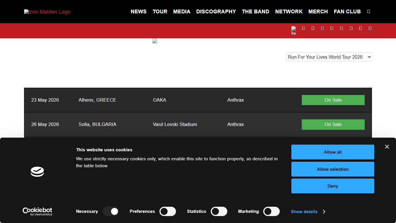 Run For Your Lives World Tour 2026 - Iron Maiden